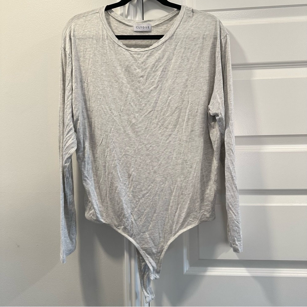 Civoue Light Gray Women's Long Sleeve Bodysuit